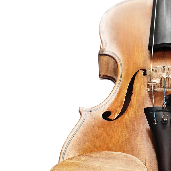 Violin Closeup Isolated White Background String Orchestra Music Instrument Close Royalty Free Stock Images