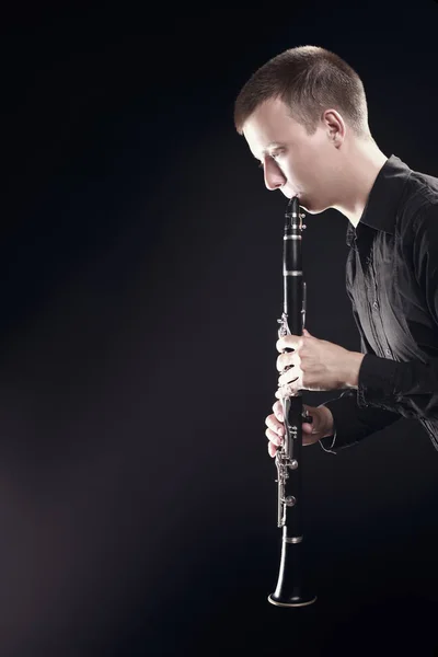 Clarinete Músico Clásico Hombre Tocando Música Orquesta Instrumentos Viento Madera —  Fotos de Stock