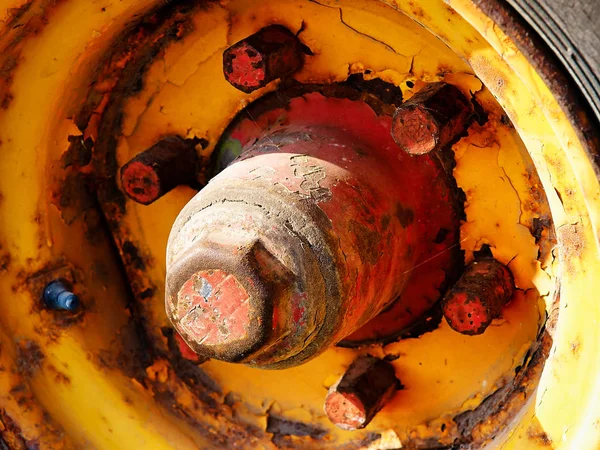 Oude Rusty Bouten Moeren Zware Schroeven Leeftijd Metalen Deel Van — Stockfoto