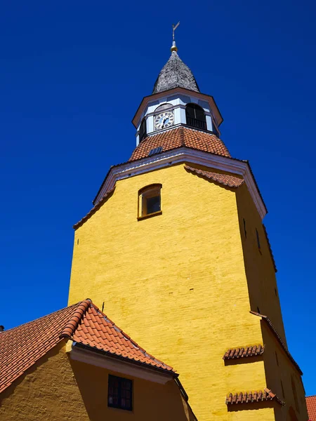 Κλασική Παλιά Καμπάνα Πύργος Ορόσημο Του Παλιά Πόλη Faaborg Δανίας — Φωτογραφία Αρχείου