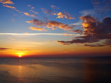 Beautiful dramatic full of atmosphere sunrise over summer resort Orihuela Costa Valencia Spain clipart