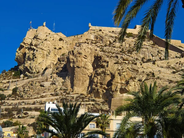 Famosa Attrazione Turistica Non Perdere Castello Santa Barbara Castell Alicante — Foto Stock