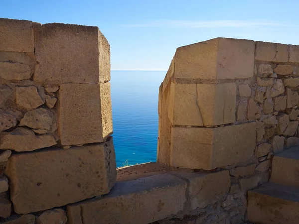 Slavná Památka Turistickou Atrakcí Zvýraznit Santa Barbara Hrad Castell Alicante — Stock fotografie