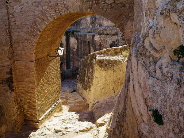 Atração Turística Famosa Destaque Castelo Santa Barbara Castell Alicante Costa — Fotografia de Stock