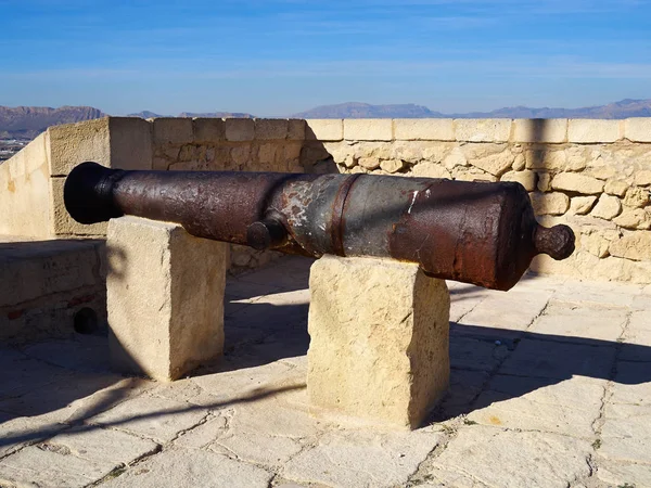 Destaca Famosa Atracción Turística Castillo Santa Bárbara Castell Alicante Costa —  Fotos de Stock