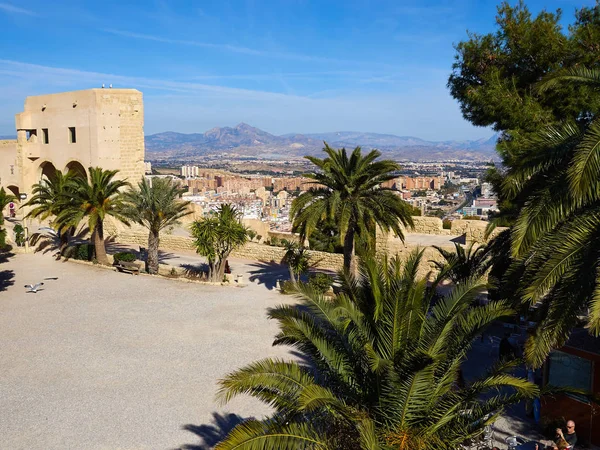 Berömda Landmärken Såsom Turistattraktion Markera Santa Barbara Castle Castell Alicante — Stockfoto