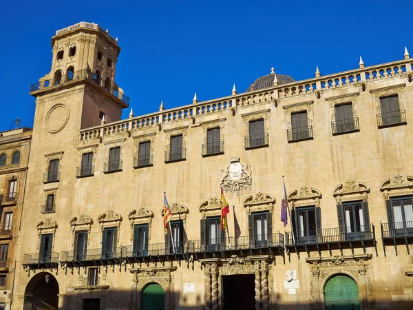 Berühmtes Wahrzeichen Rathaus Platz Alicante Costa Blanca Valencia Provinz Spanien — Stockfoto