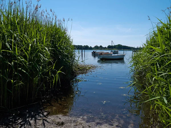 Традиційна Класична Рибацькі Човники Якорі Невеликий Дерев Яний Dock Данії — стокове фото