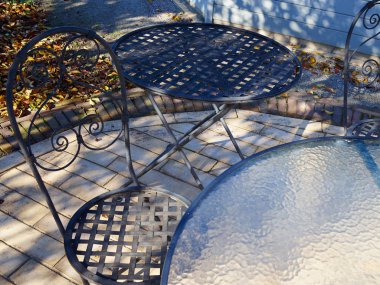 Klasik vintage güzel tasarım demir metal ve cam Bahçe mobilyaları