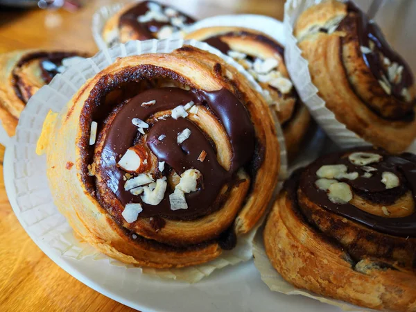 Nahaufnahme Des Traditionellen Dänischen Gebäcks Der Original Wienerbrod Torte — Stockfoto