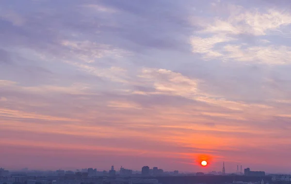 Sunrise Sky City Cold Summer Morning Background Nature — Stock Photo, Image