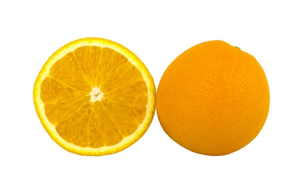 Ripe Orange Isolated White Background Fruit Food — Stock Photo, Image