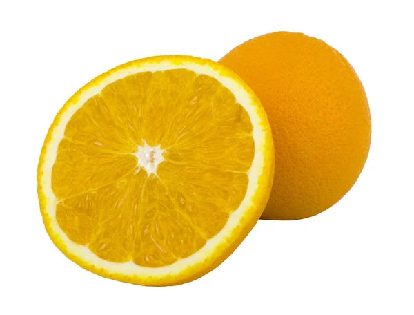 Reife Orange Isoliert Auf Weißem Hintergrund Obst Lebensmittel — Stockfoto