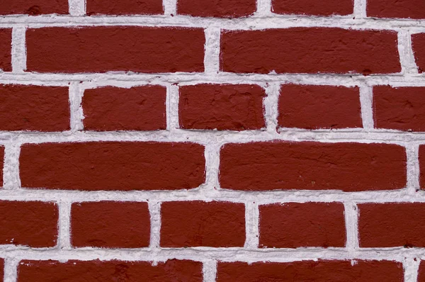 Muur Van Rode Baksteen Met Witte Verf Textuur Achtergrond Buitenkant — Stockfoto