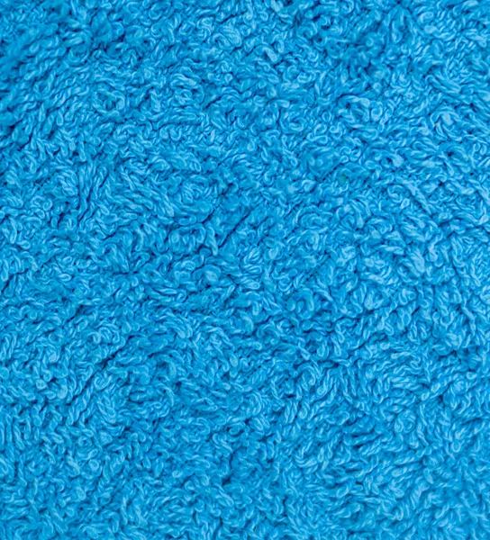 Blauer Stoff Frottee Handtuch Textur Hintergrund Schlafzimmer — Stockfoto