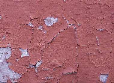 boyalı yıpranmış kırık dokulu kırmızı duvar. arka plan, dış