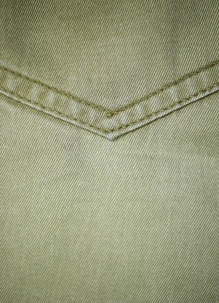 Beige Jeans Jeanstasche Detaillierte Textur Nahaufnahme Hintergrund Stoff — Stockfoto