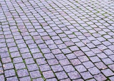 perspektif görünümü ile döşeli fayans kaldırım. arka plan, kentsel.
