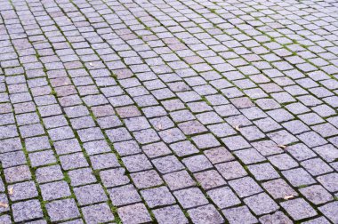 perspektif görünümü ile döşeli fayans kaldırım. arka plan, kentsel.
