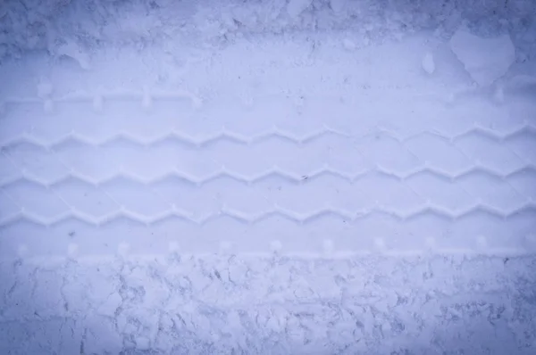 Pistas Neumáticos Vehículos Nieve Blanca Con Viñeta Fondo Sazonado —  Fotos de Stock