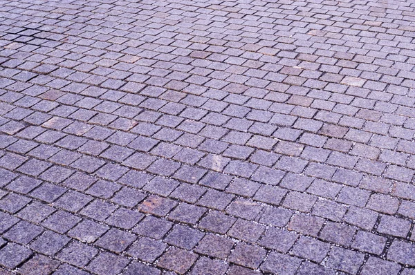 Acera Pavimentada Baldosas Con Vista Panorámica Fondo Urbano — Foto de Stock