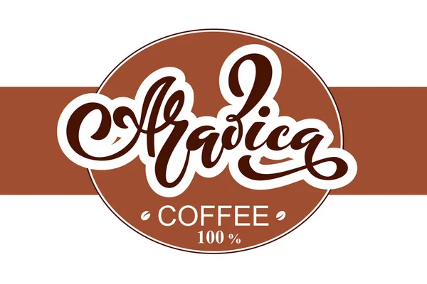 Logotipo Café Arabica Ilustração Vetorial Letras Manuscritas Elementos Vetores Para — Vetor de Stock