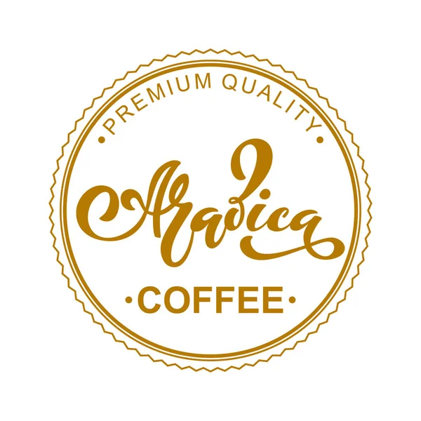 Arabica Kaffee Logo Vektorillustration Handgeschriebener Schriftzüge Vektorelemente Für Verpackungen Kaffee — Stockvektor