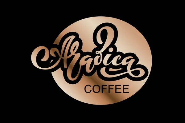 Arabica Koffie Logo Vectorillustratie Van Handgeschreven Letters Vector Elementen Voor — Stockvector