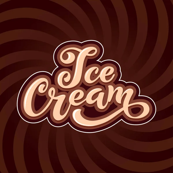 Dondurma el yazısı yazıtlar. Dondurma, etiket, Etiketler ve rozetleri için logo. Bir kafe veya bir pastane dondurma. Vektör çizim.