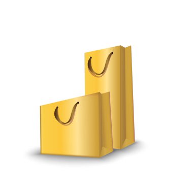 Alışveriş torbaları kağıt, ayarlayın. Marka, örnekler vektör çizim logo ekleme noktasını için yerleştirin