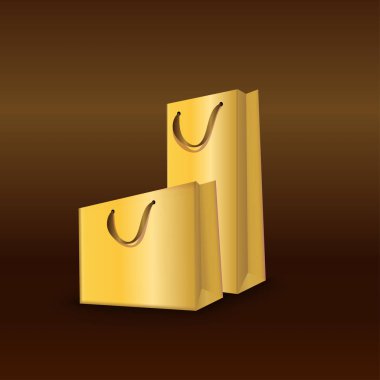 Alışveriş torbaları kağıt, ayarlayın. Marka, örnekler vektör çizim logo ekleme noktasını için yerleştirin