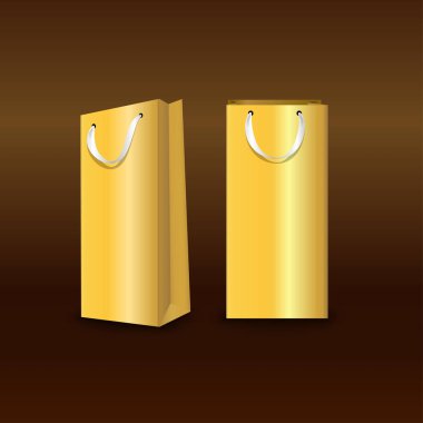 Alışveriş torbaları kağıt, ayarlayın. Marka, örnekler vektör çizim logo ekleme noktasını için yerleştirin