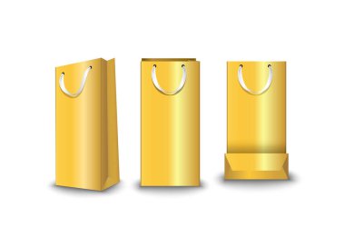 Alışveriş torbaları kağıt, ayarlayın. Marka, örnekler vektör çizim logo ekleme noktasını için yerleştirin