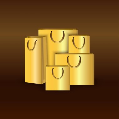 Alışveriş torbaları kağıt, ayarlayın. Marka, örnekler vektör çizim logo ekleme noktasını için yerleştirin