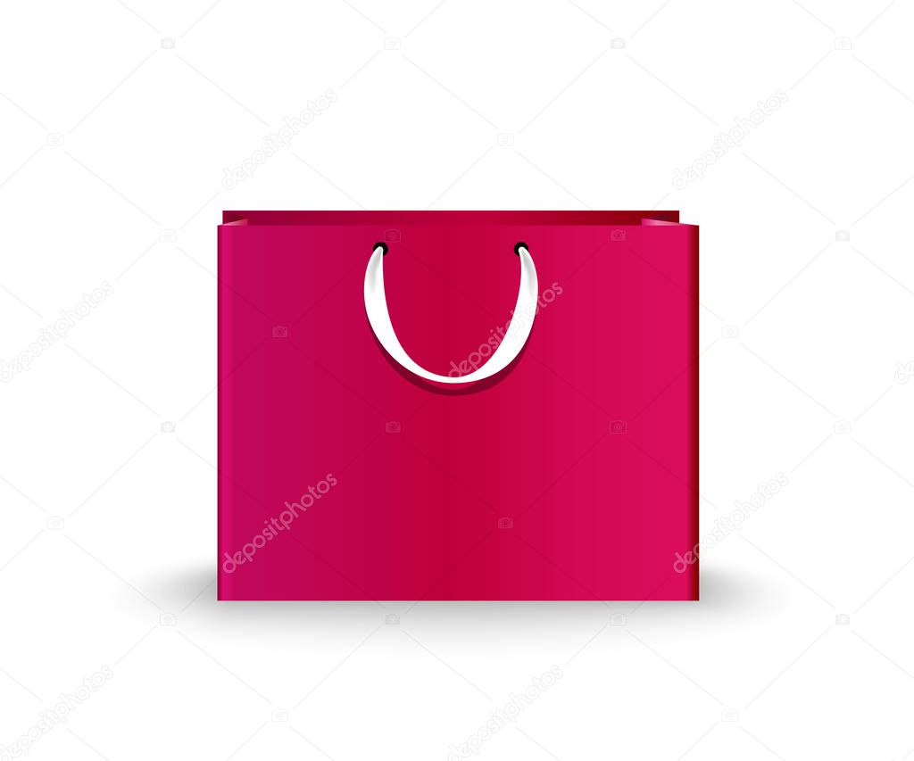 Shopping Bags paper, set. Place for logo insertion, branding, mockups Vector illustration