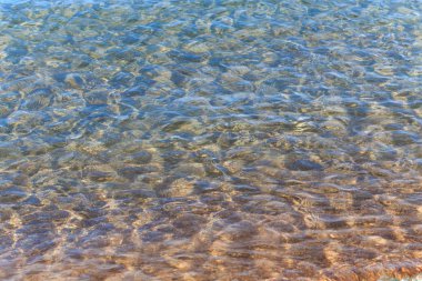 Mavi temiz su. Deniz, göl, Güneş, plaj, arka plan görüntü ve metin eklemek için tatil. Turizm, seyahat.