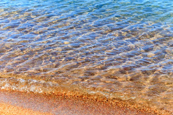 Синяя Чистая Вода Море Озеро Солнце Пляж Отдых Фон Вставки Стоковая Картинка