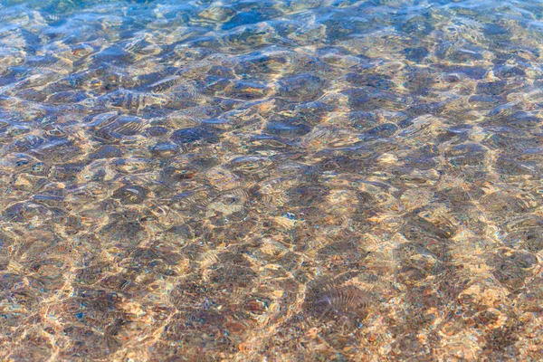 Modrá Čistá Voda Moře Jezero Slunce Pláž Dovolená Pozadí Pro — Stock fotografie