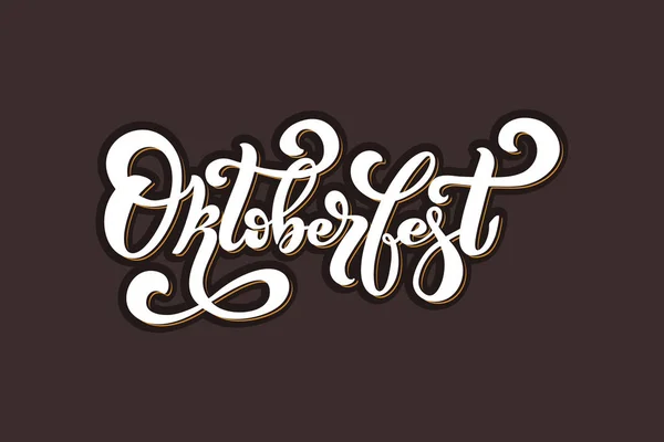 Oktoberfest Logo Letras Manuscritas Para Restaurante Menú Café Dibujo Tazas — Vector de stock