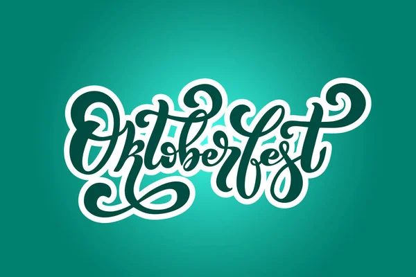 Oktoberfest Yazısı Logosu Restaurant Cafe Menü Için Yazı Bira Bardağı — Stok Vektör