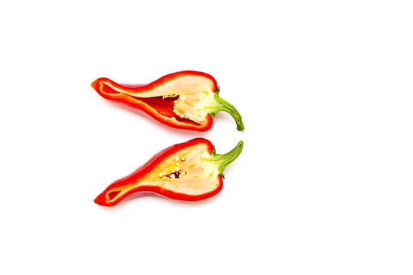 Pimiento rojo sobre fondo blanco. — Foto de Stock