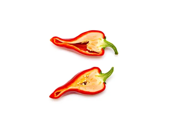 Pimiento rojo sobre fondo blanco. — Foto de Stock