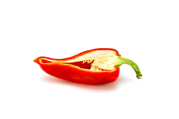 Pimiento rojo sobre fondo blanco. — Foto de Stock