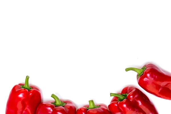 Red Pepper White Background Natural Farm Product Image Cafe Advertising — Stock Photo, Image