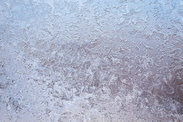 Wintereis Auf Dem Gefrorenen Fenster Textur Hintergrund Zum Einfügen Von — Stockfoto