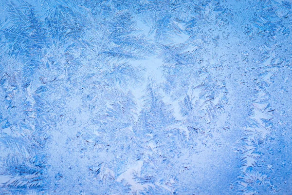 Zimní Vzorek Ledu Zmrzlé Okno Textura Pozadí Pro Vkládání Textu — Stock fotografie
