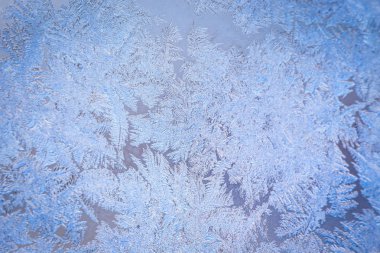Kış buz dondurulmuş pencere izi. Doku, metin eklemek için arka plan. Yeni yıl tema. Kış. Soğuk.