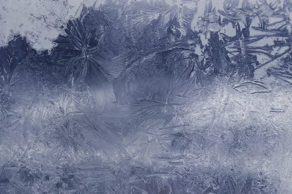 Χειμώνα Παγωτό Μοτίβο Στο Παράθυρο Κατεψυγμένα Υφή Υπόβαθρο Για Την — Φωτογραφία Αρχείου