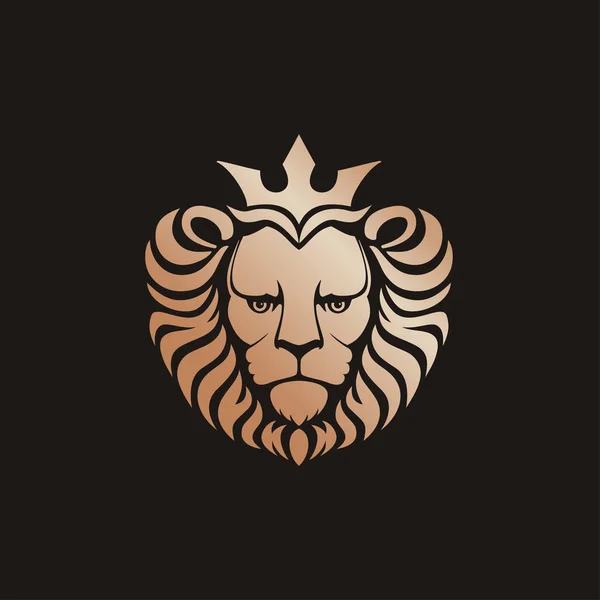 Löwen Logo Löwenkopf Mit Krone Vektorabbildung Emblemdesign Universelles Firmensymbol Heraldisches — Stockvektor