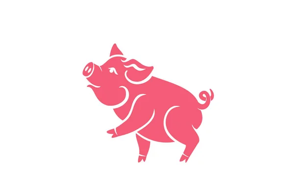 Pig Symbol 2019 Chinese Year Greeting Card Poster Vector Illustration — Stock Vector